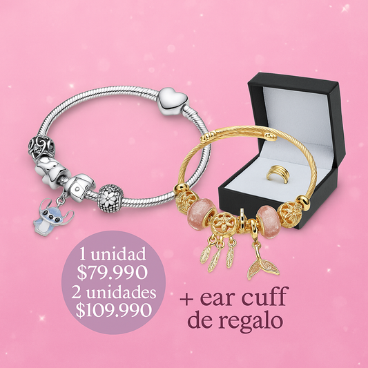 Pandora Glam 💎 CON CAJA + EAR CUFF SORPRESA