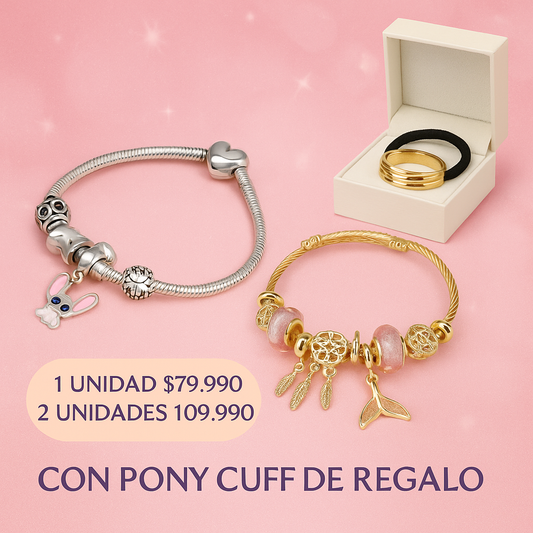Pandora Glam 💎 CON CAJA + PONY PUFF SORPRESA