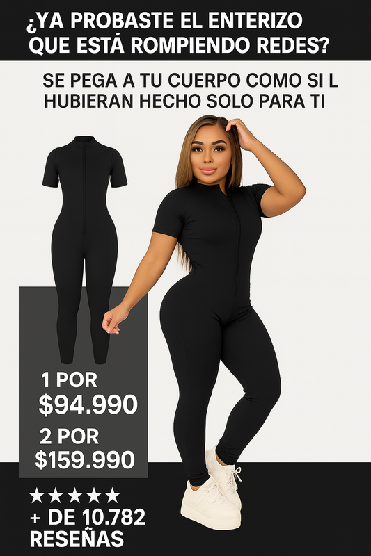 ENTERIZO CIERRE LARGO MANGA CORTA T/U